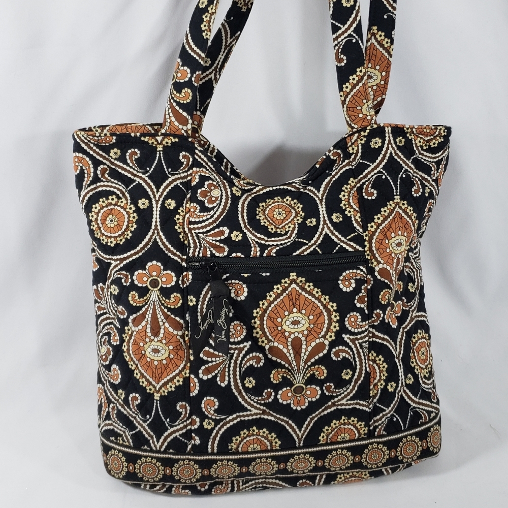 Vera Bradley Blk/Brown Print Tote Bag Purse